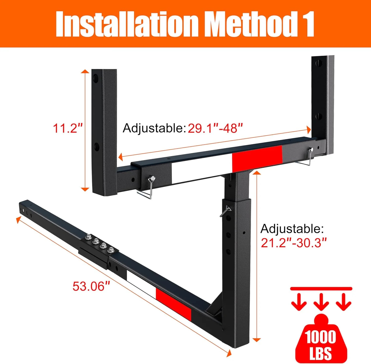 TRUSOON Upgrade Truck Bed Extender Hitch Mount, 2-in-1 Adjustable Kayak Hitch Ex