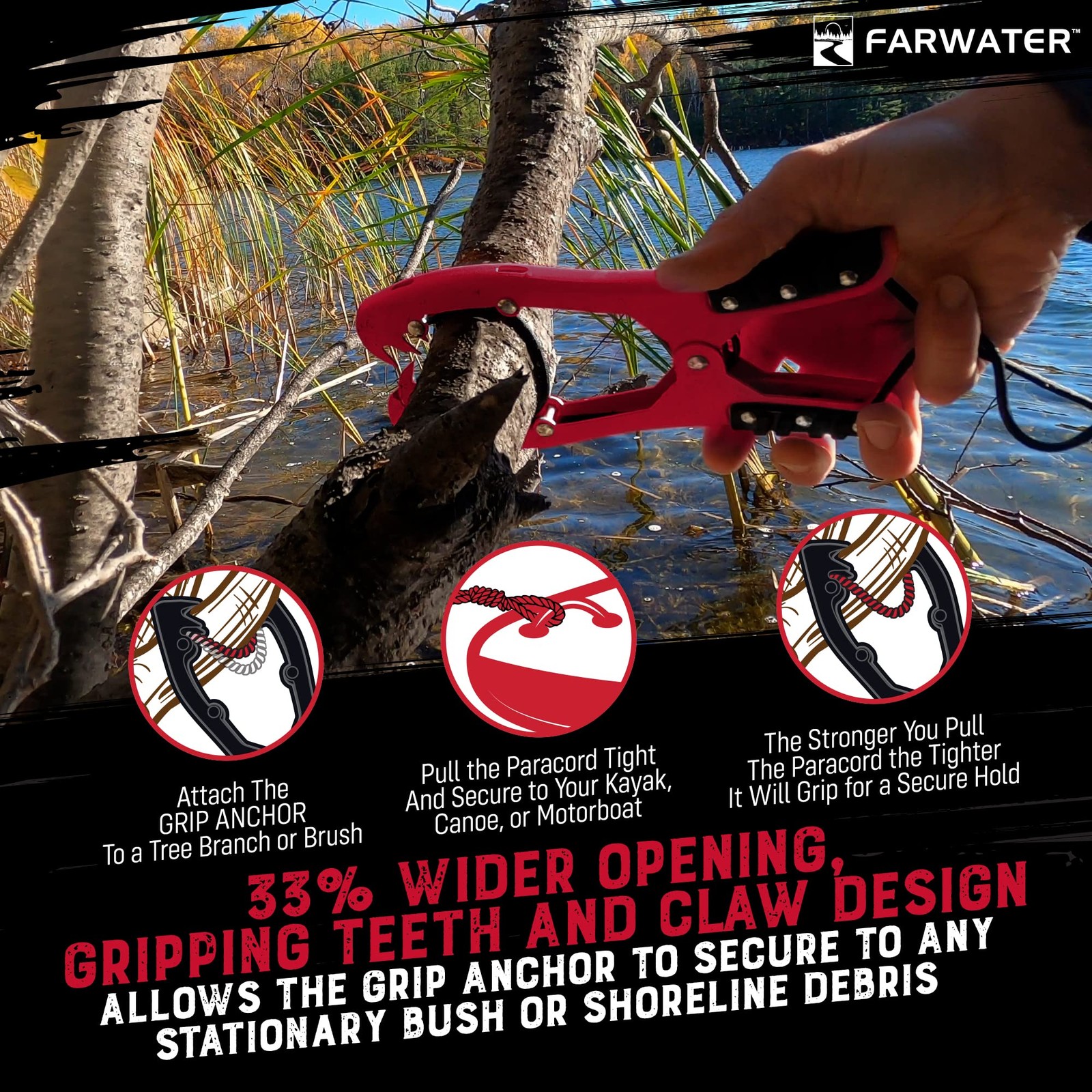 Canoe Anchor Grip – Boat, Float Tube & Kayak Fishing Accessories, Kayaking Eq…