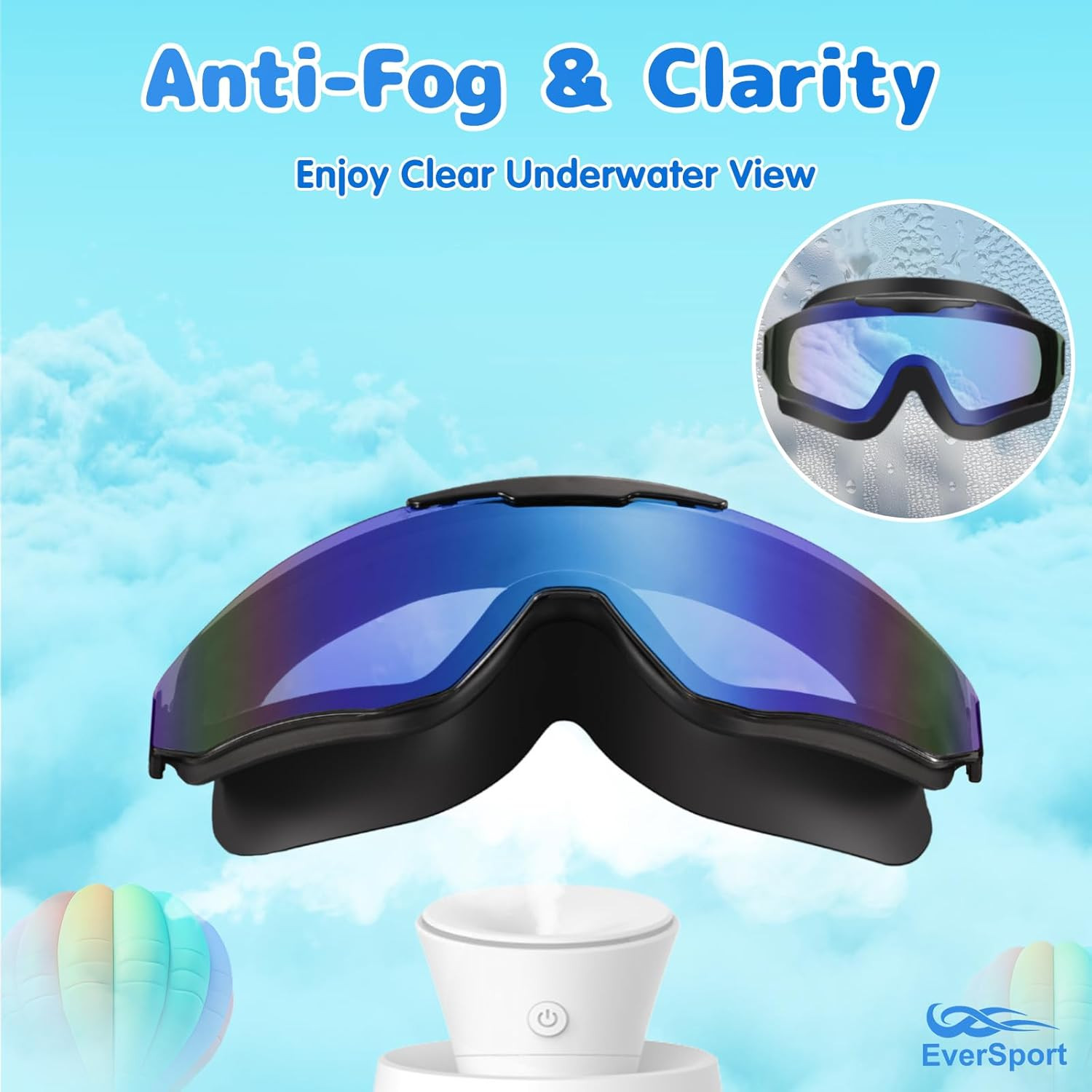 2 Pack Kids Swim Goggles Age 8-16 Extra Silicone Layer, Swimming Goggles for Kid