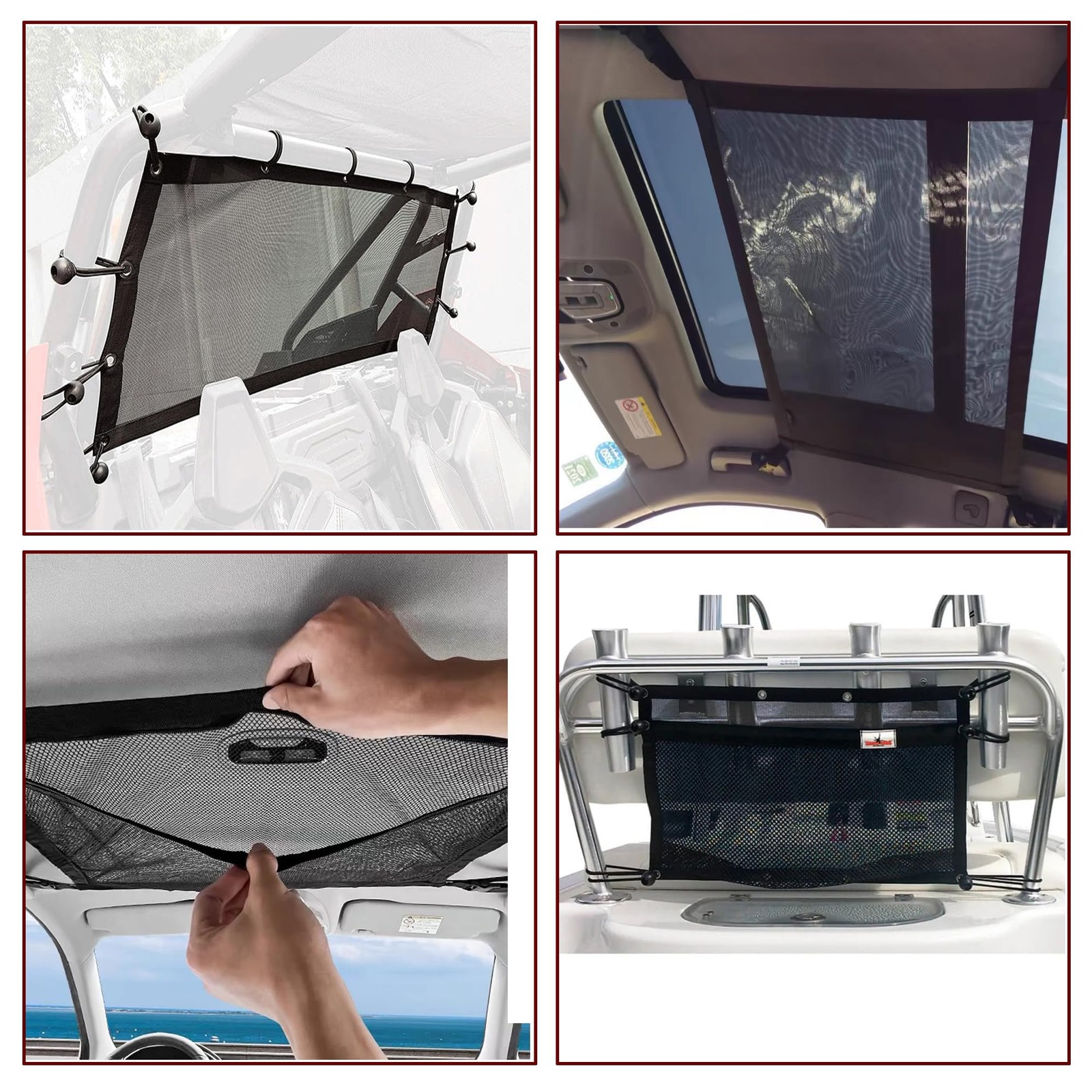 Upgrade Boat Storage Bag,Mesh Suspended Storage Organizer, Cargo Net Pocket O…