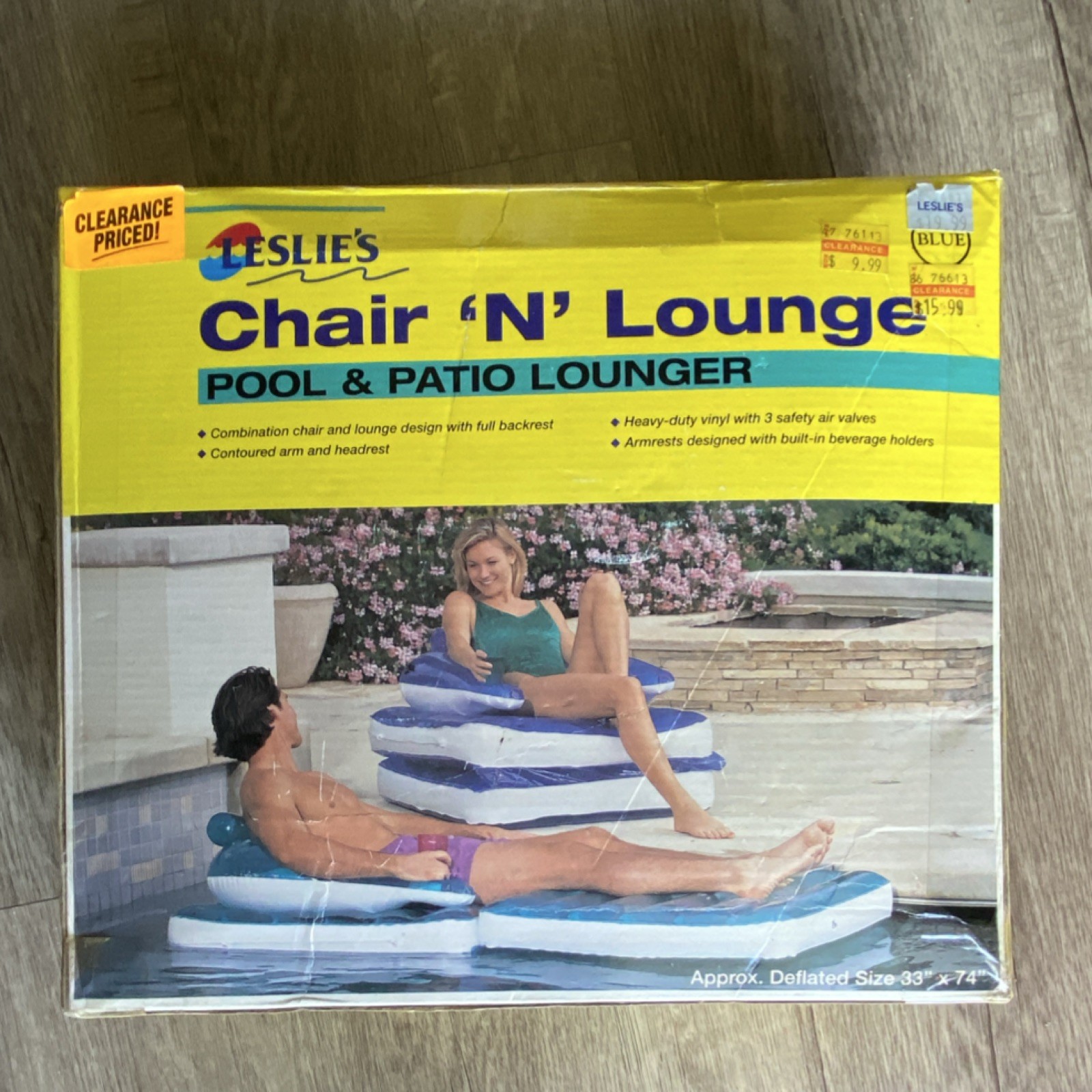 Vintage- Leslie’s Chair ‘N’ Lounge Pool & Patio Inflatable Lounger Float New