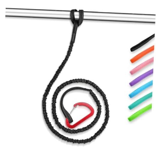 Kayak Paddle Leash Accessories for Kayaking Fishing Paddle 4-7ft (1 pcs) Black