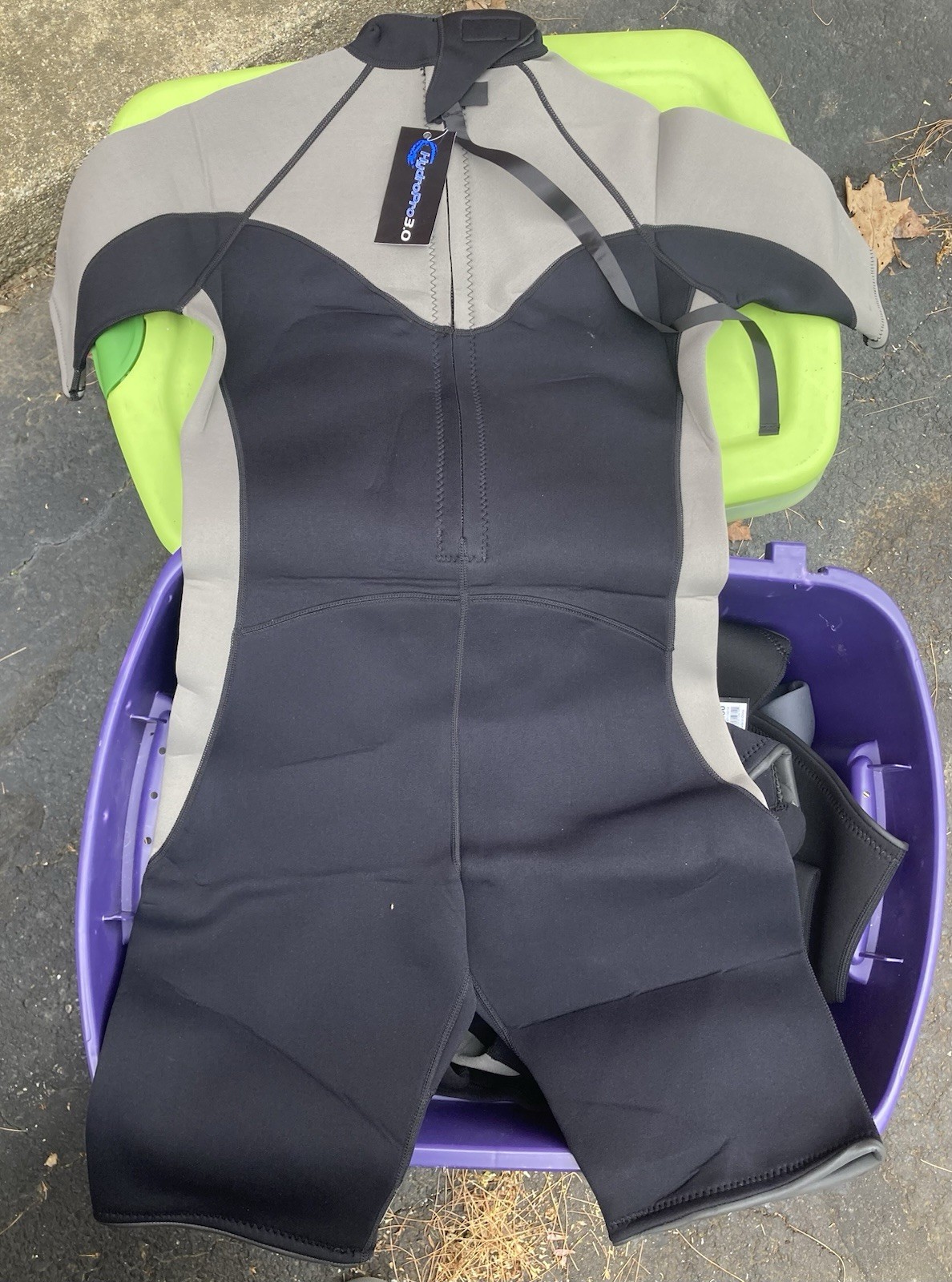 HYDROPRO 3.0 Black & Gray Woman’s WET SUIT-SHORT SLEEVES SIZE Large (NEW w/Tags)