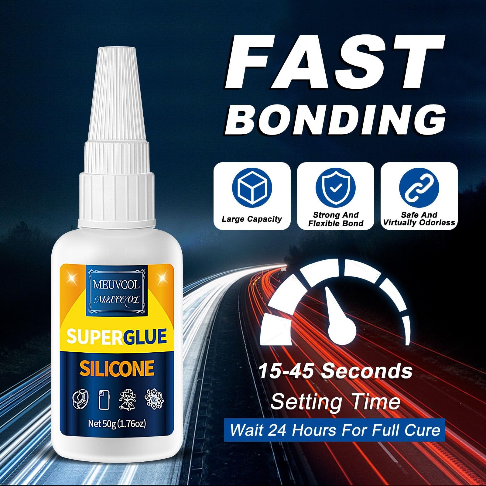 Meuvcol Silicone Glue 100g Fast Bond Waterproof Clear Adhesive Crafts TPU TPR TP