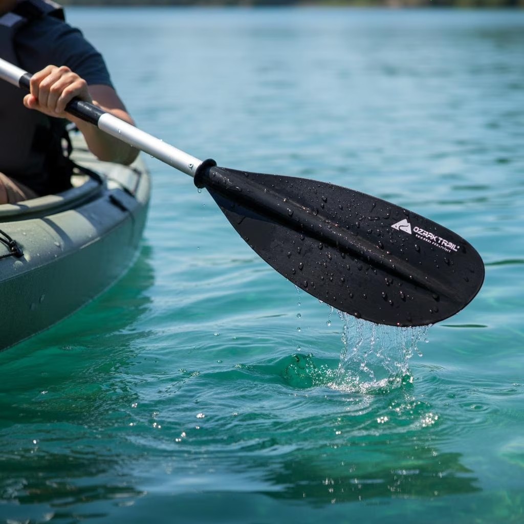 (2 pack) Ozark Trail Black Aluminum and Plastic Adjustable 2-Piece Kayak Paddles