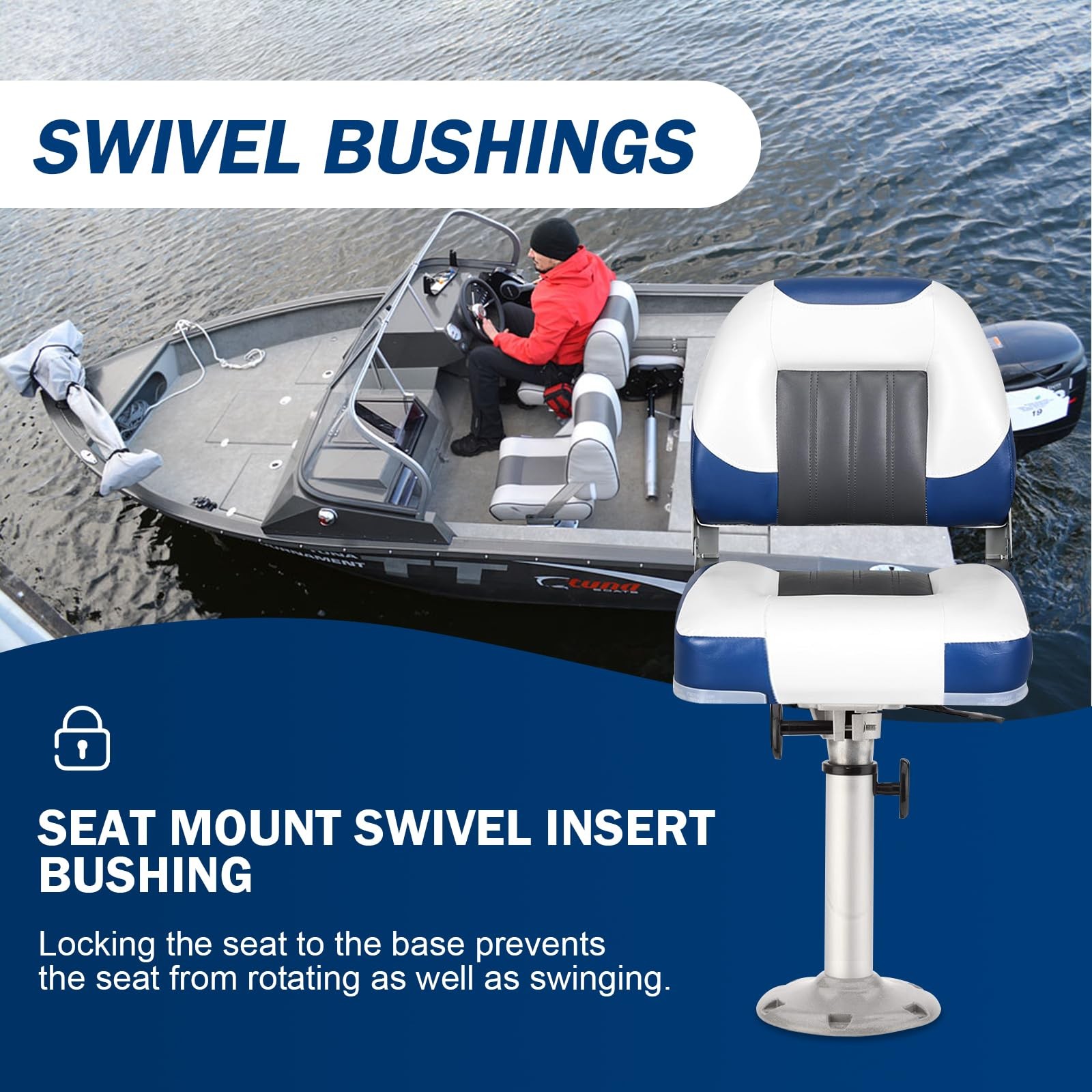 Tobaiwind 2171000 TRAC-Lock Boat Seat Swivel Bushing fit for Black