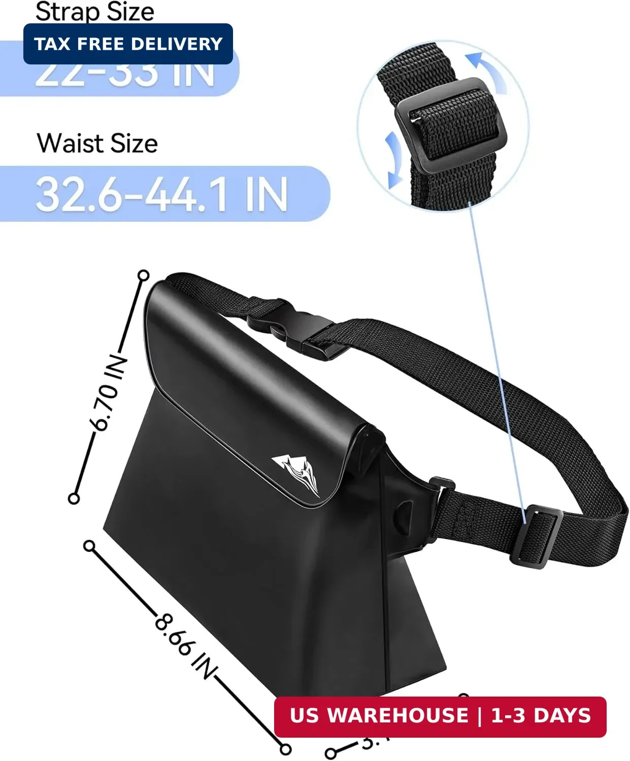 HEETA 2/3/4 Pack Waterproof Pouch with Waist Strap, Screen Touchable Dry Bag wit