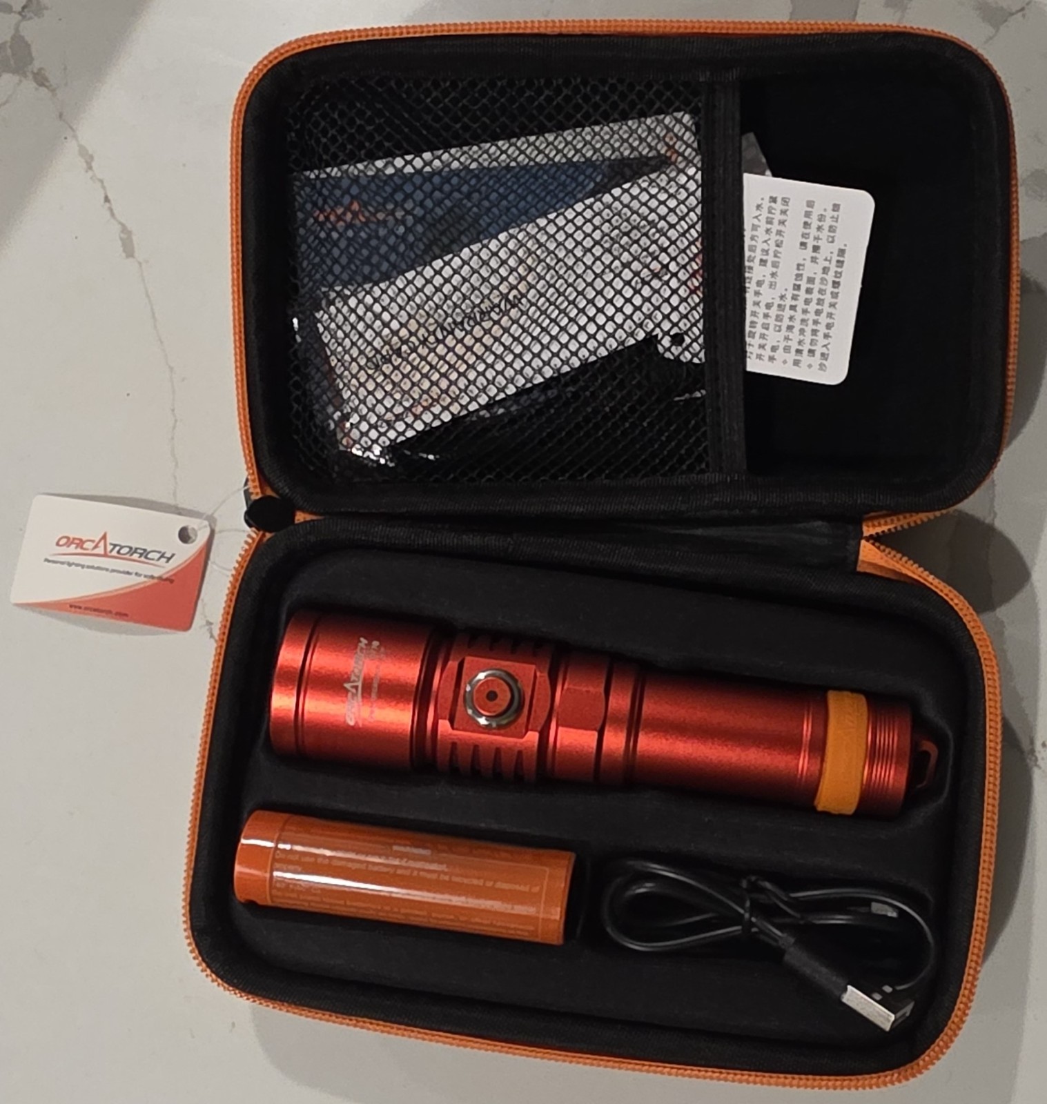 OrcaTorch D710 3000 Lumens Dive Light – Red – former trade show sample