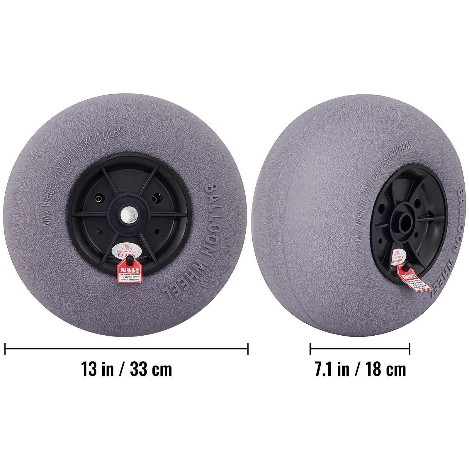 Uimoso Balloon Beach Wheels Replacement Tires 13″ TPU 121 LBS Load Capacity