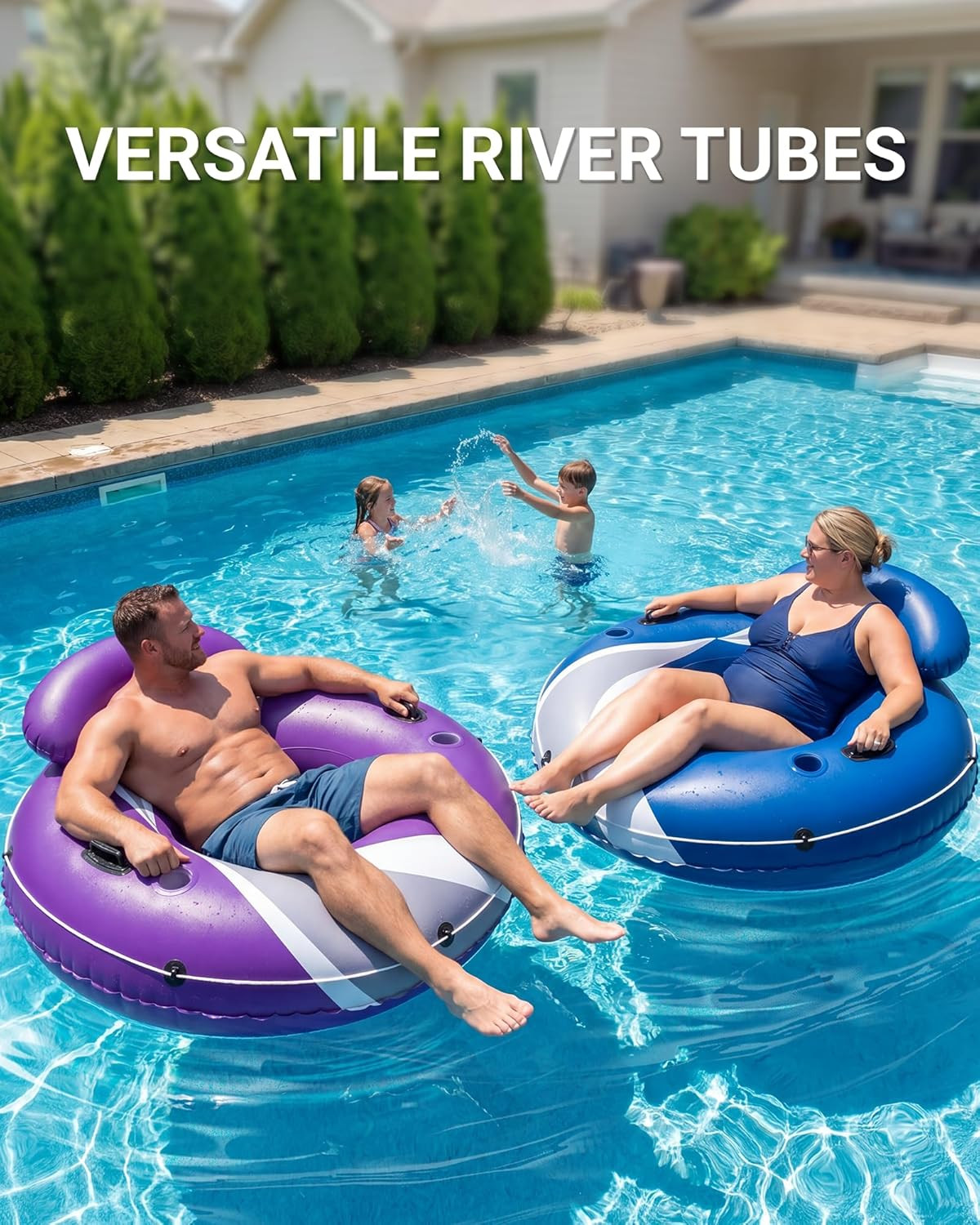 River Tube for Adults, 48‘’ Tube for River Floating, Heavy Duty River Tube for B