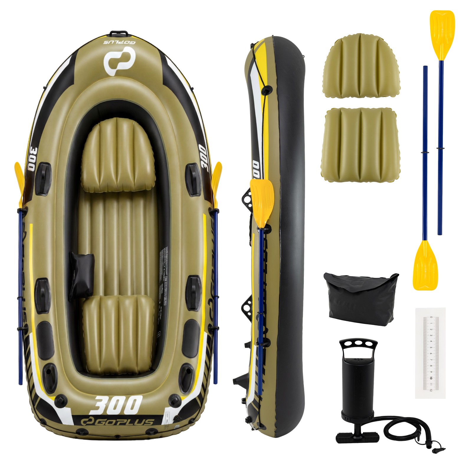 Inflatable Boat Fishing Raft Set for 2 Adult &1 Kid Heavy-Duty Inflatable Dinghy