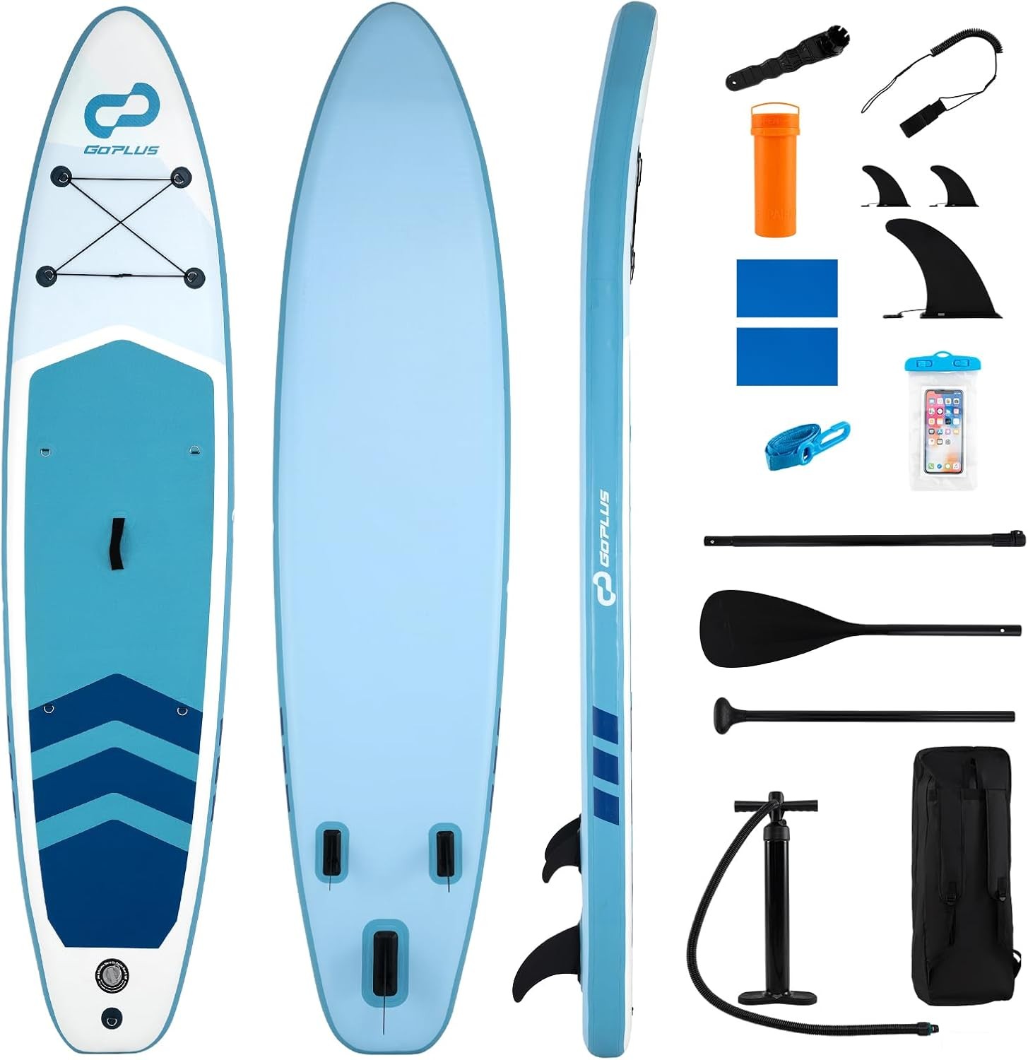 Inflatable Stand Up Paddle Board 11FT SUP W/ Accessory Pack Adjustable Paddle