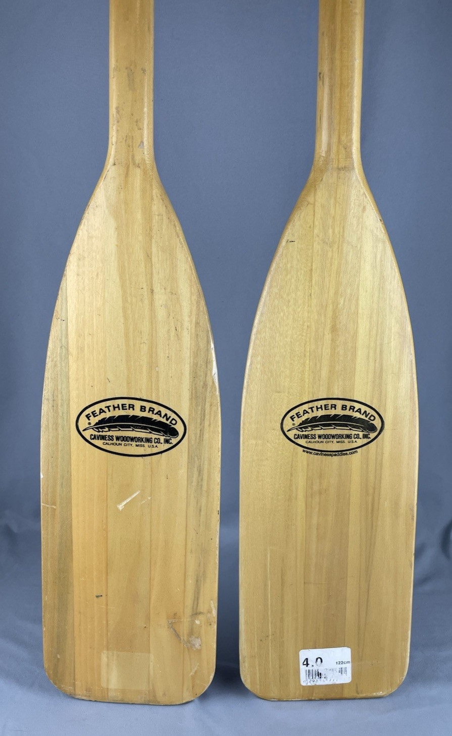 2 FEATHER BRAND 4 Foot 47″ Paddles Caviness Woodworking Co Made In USA