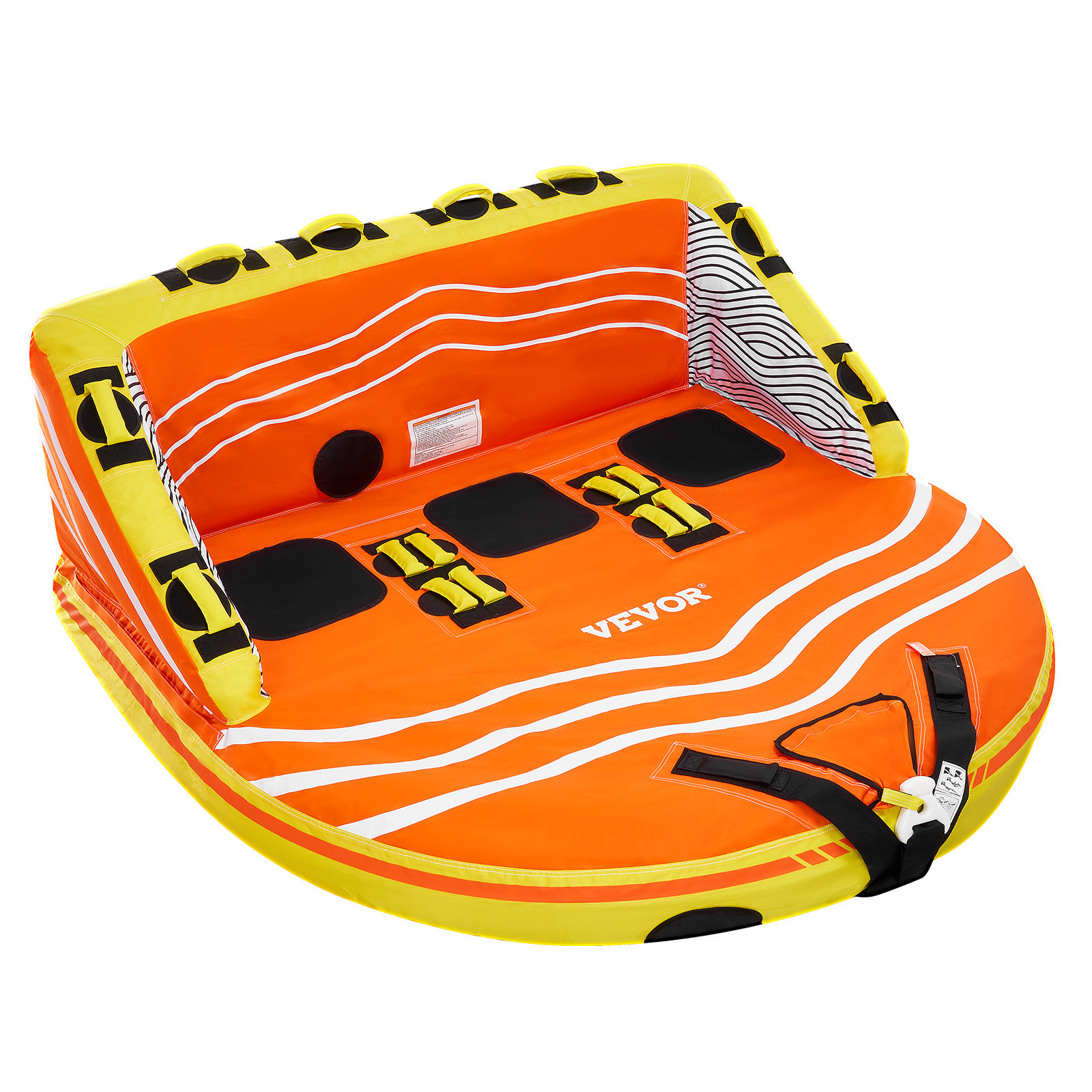 VEVOR Towable Tube for Boating 1-3 Riders Inflatable Boating Tubes Water Sport