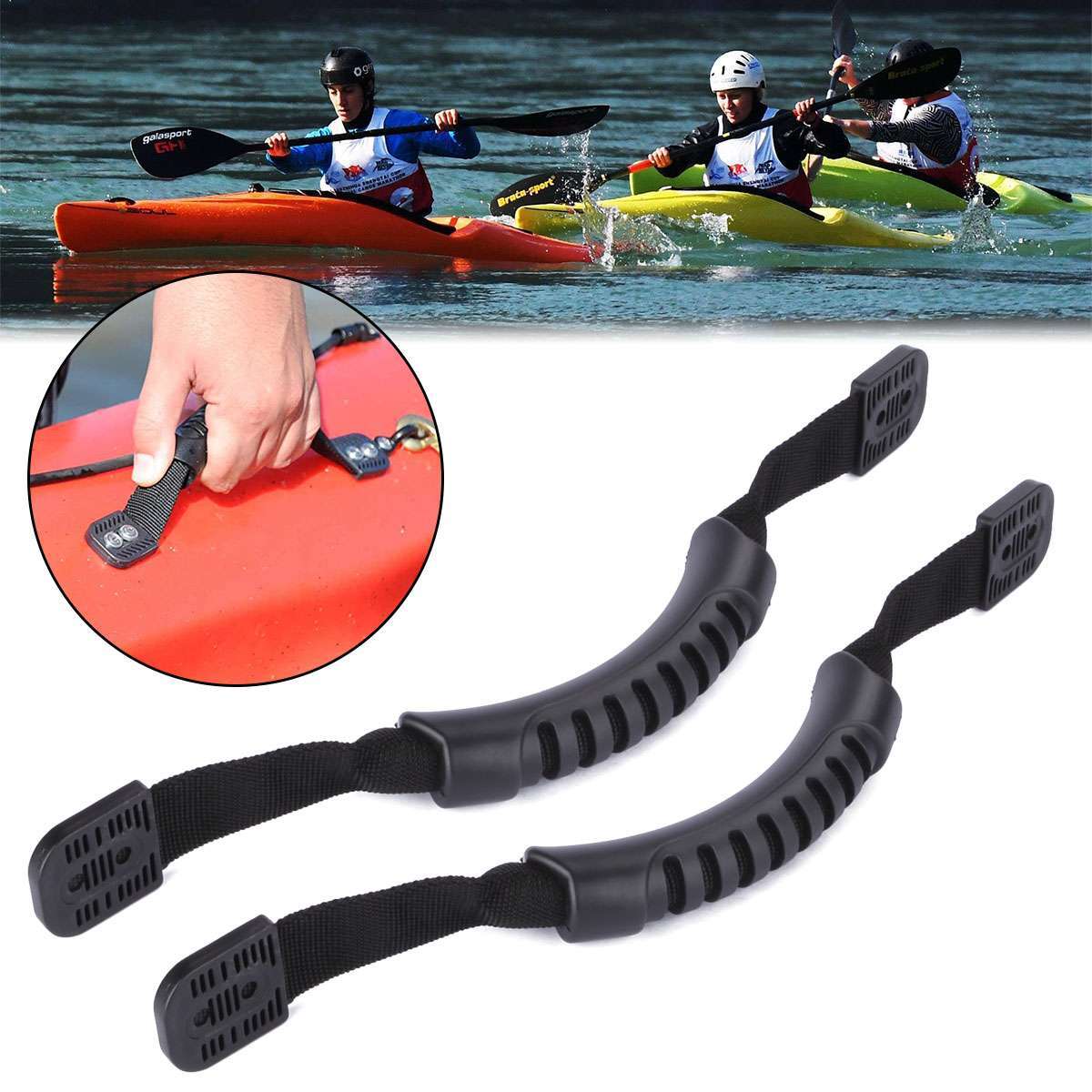 2/4Pcs Kayak Canoe Handles Boat Side Mount Carry Rubber Grip Replacement Fitting