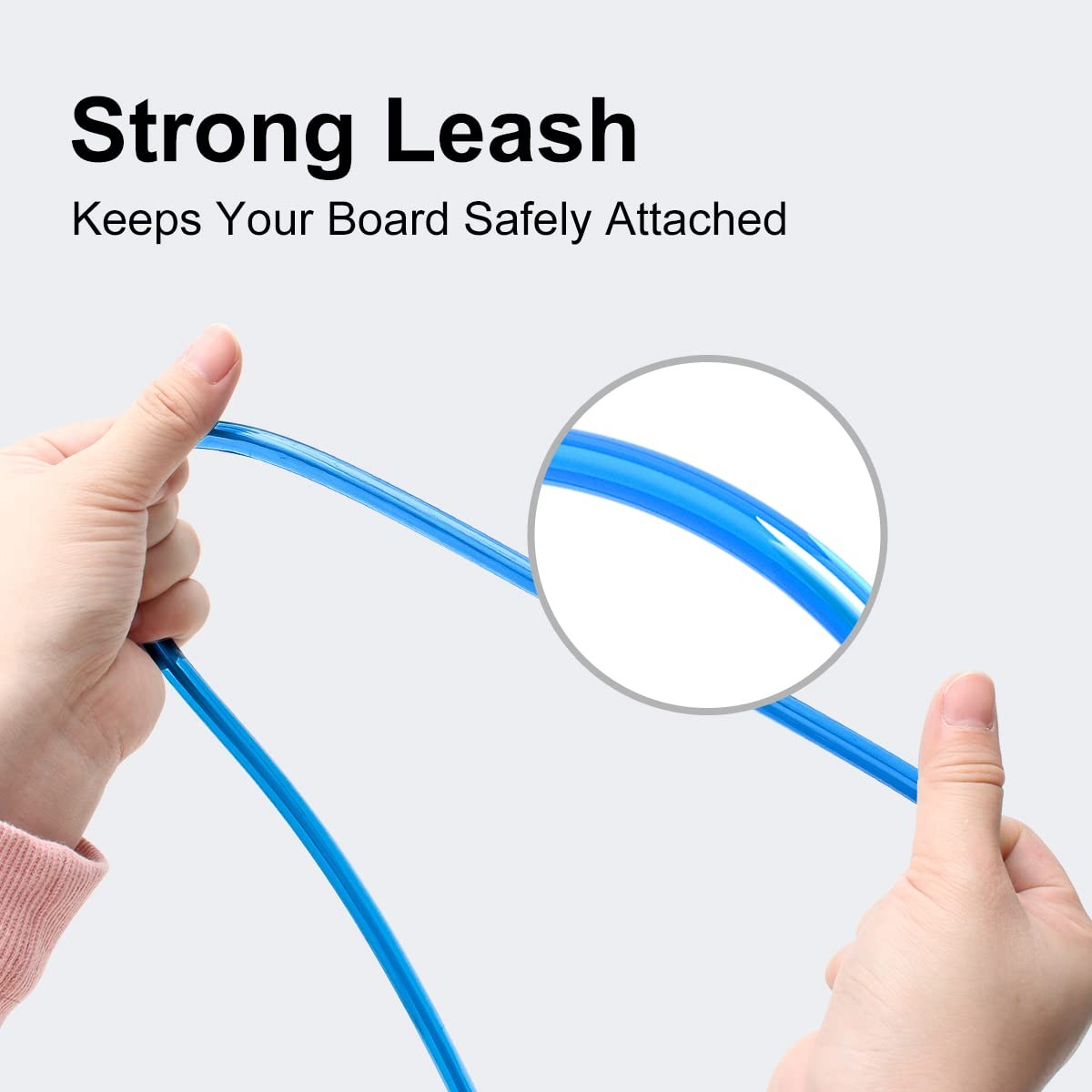 WOOWAVE Surfboard Leash Blue White Core 8ft 7mm