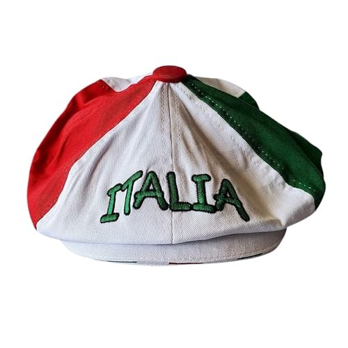 Tricolor Italia Gatsby Cap – Italian Pride Cotton Hat for One Size Multi-color