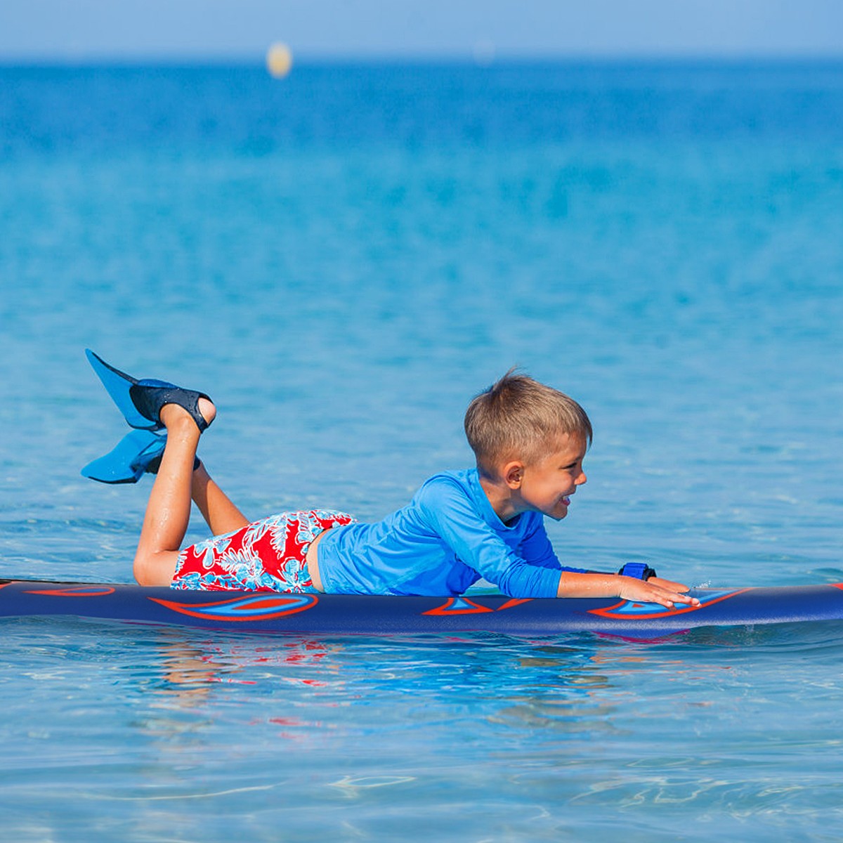 6′ Surfboard Foamie Body Surfing Board W/3 Fins Leash for Kids Adults Red