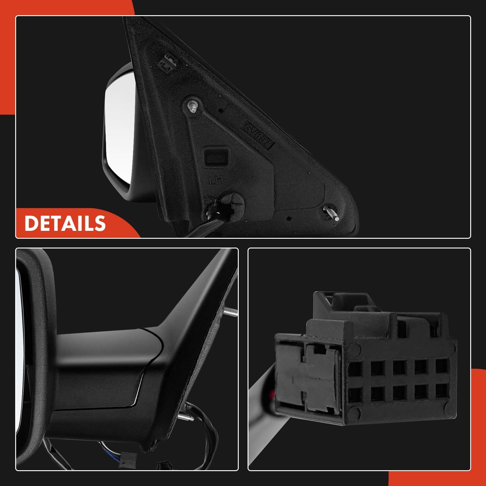 A-Premium Driver Side Power Door Mirror – Compatible with Ram 1500 2014-2018,…