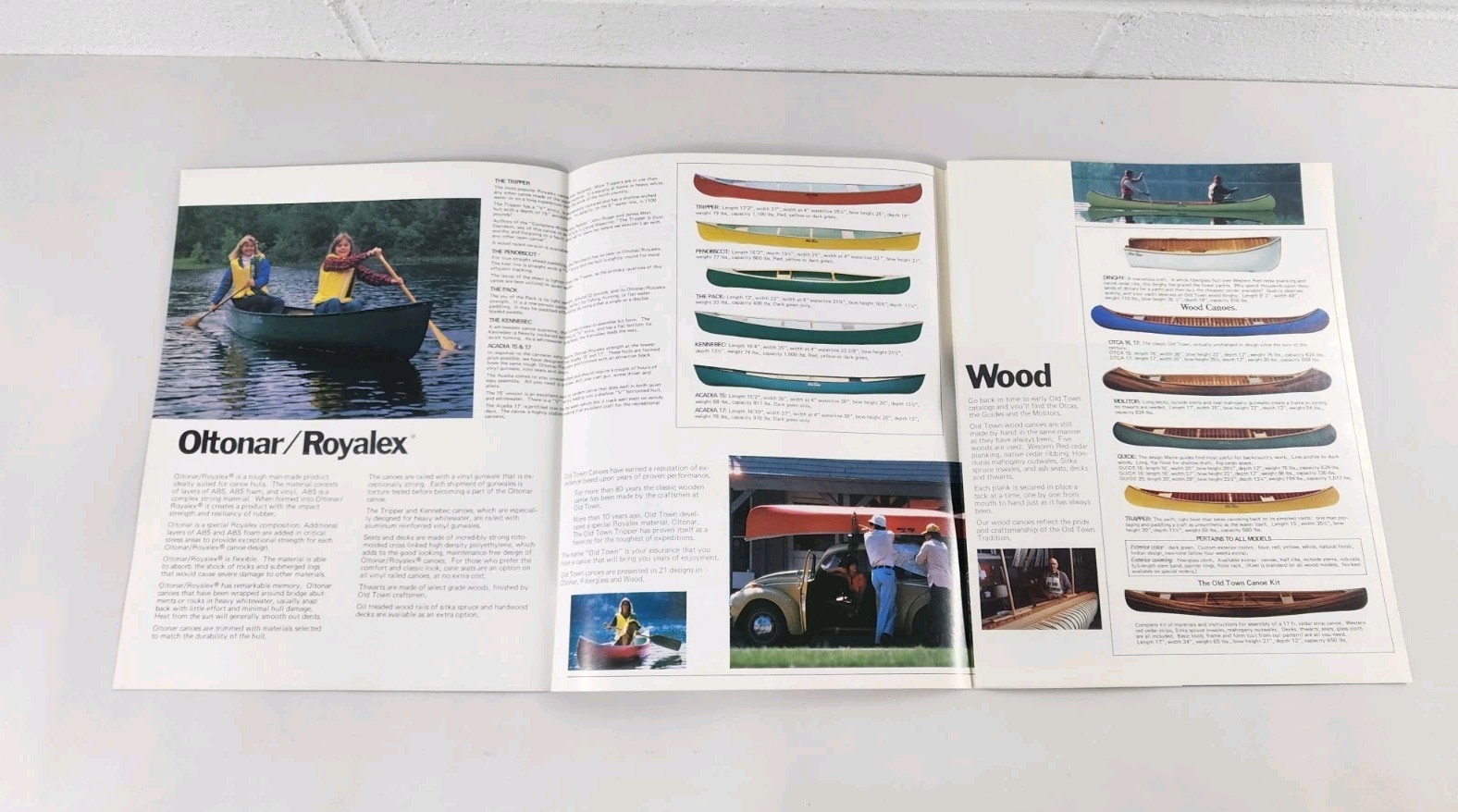 Vintage 1983 Old Town Canoe Fold-Out Brochure / Catalog