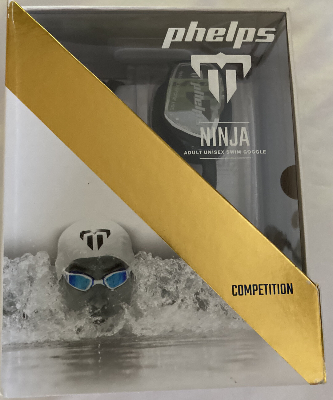 Phelps Ninja Swim Googles with Mirrored Lenses Adult Unisex NEW IN BOX Black