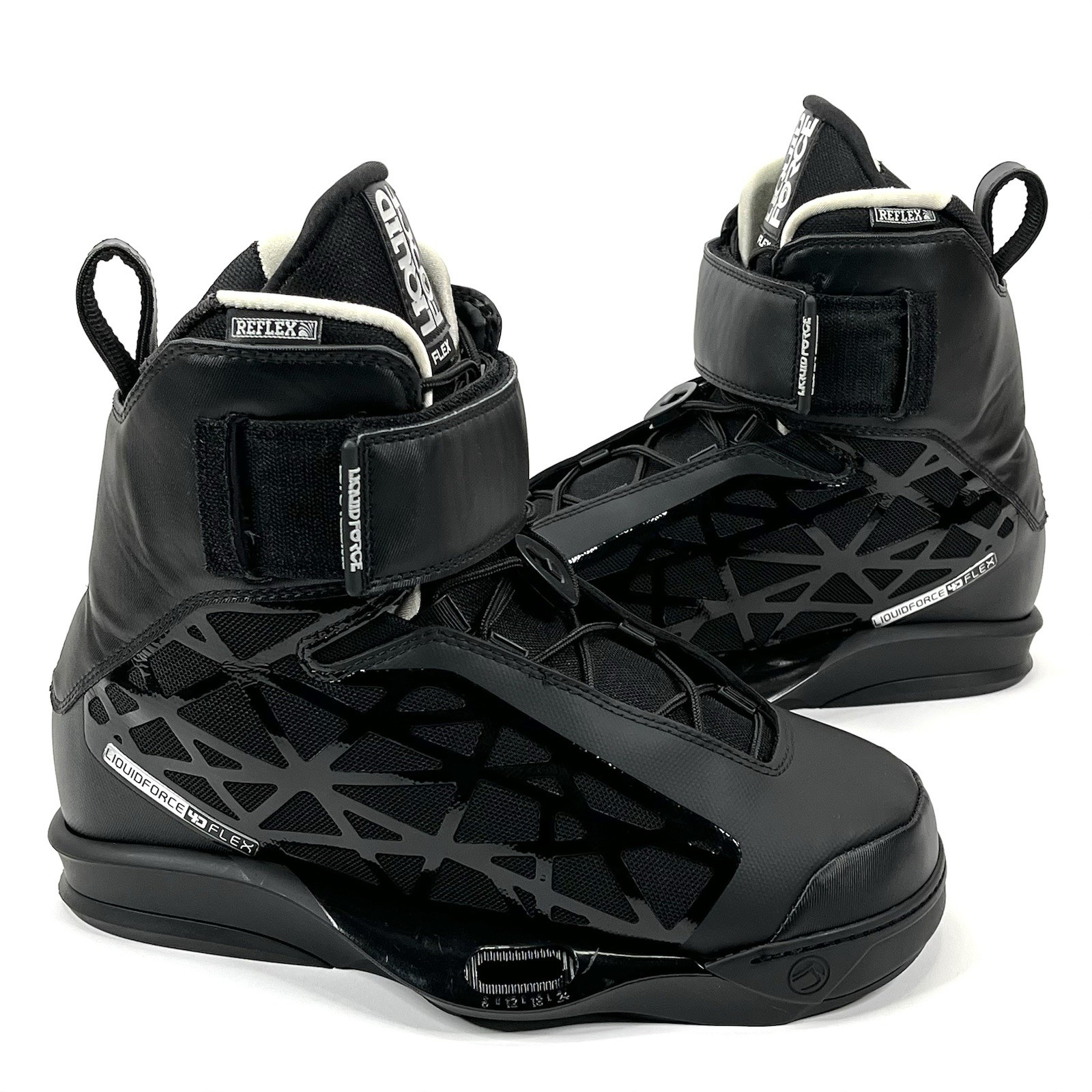Liquid Force Flex 4D Wakeboard Bindings Black On Black Size Mens 10 11 NEW
