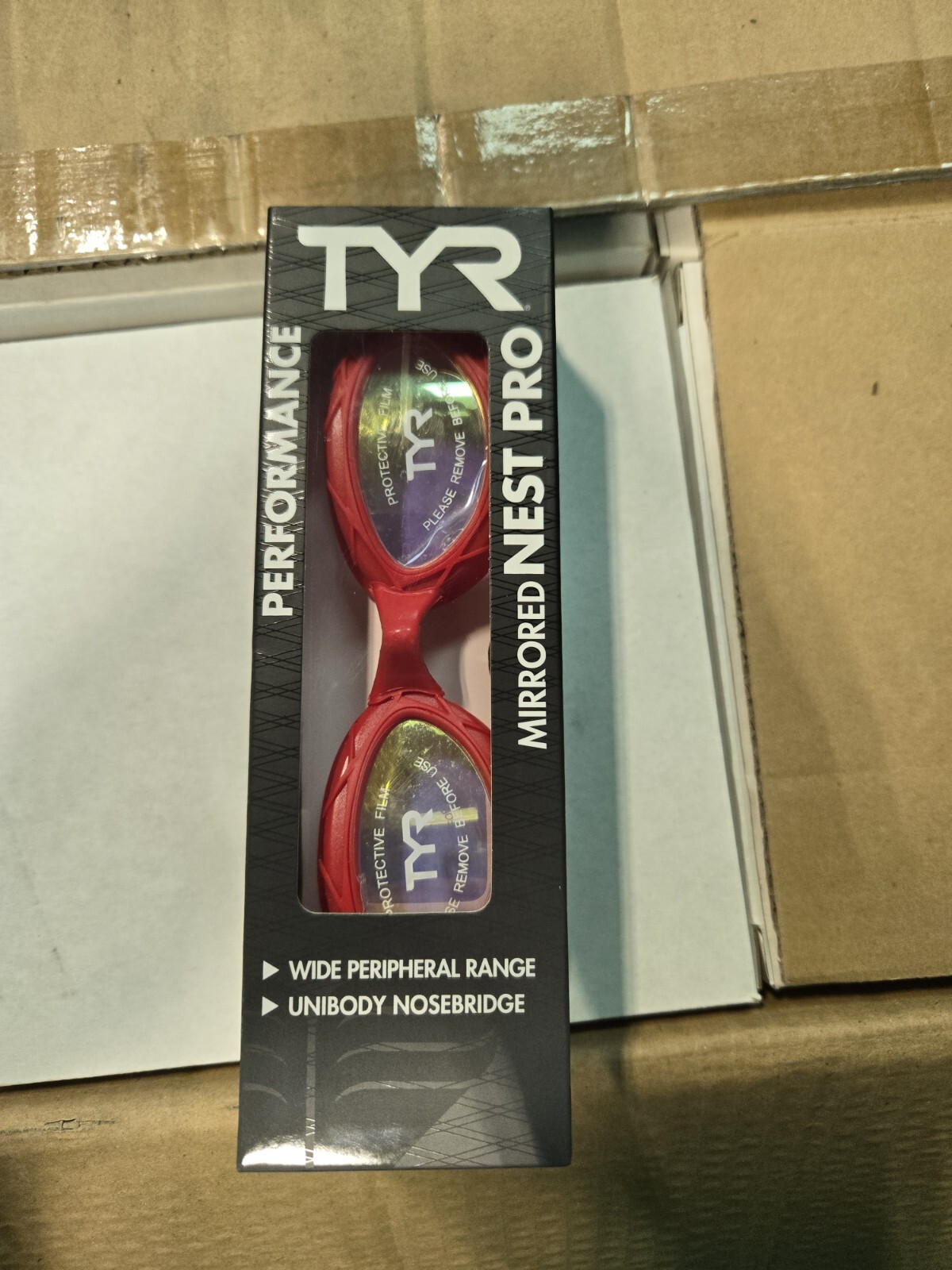 NEW TYR Nest Pro Mirrored Swim Goggles Red Gold LGNSTN