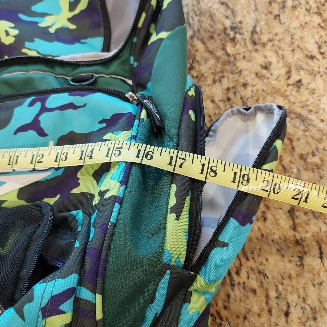 Speedo Teamster 35L Swim Backpack Aqua Lime Camo Swimming Water Pool Sports Bag