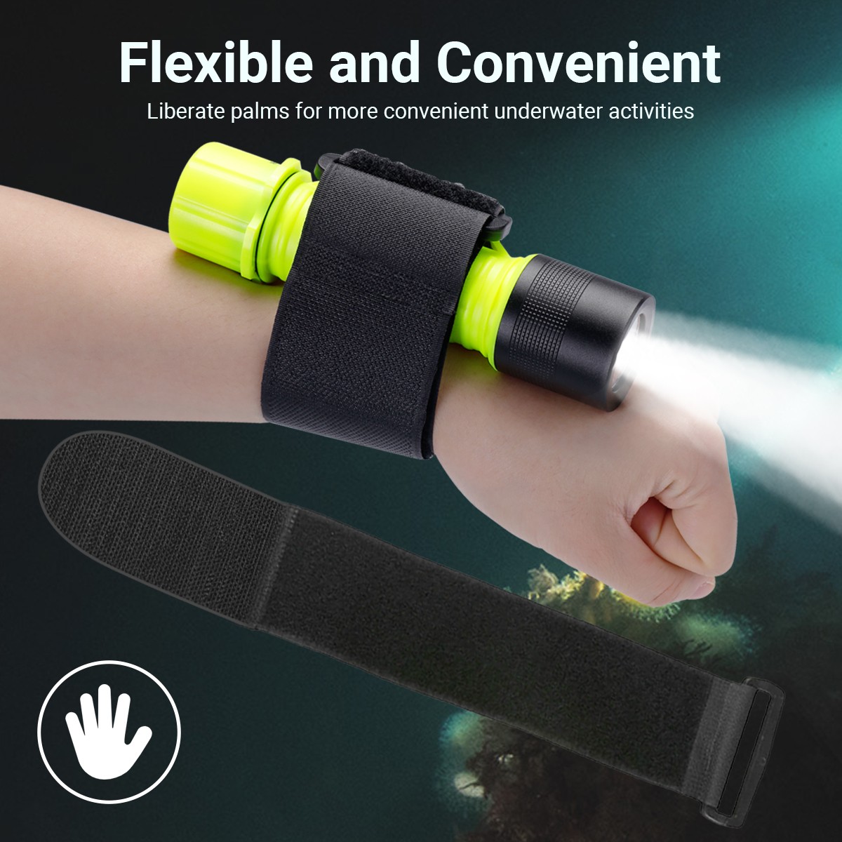Underwater 80ft Diving Flashlight Waterproof Scuba Dive Torch Snorkeling Light
