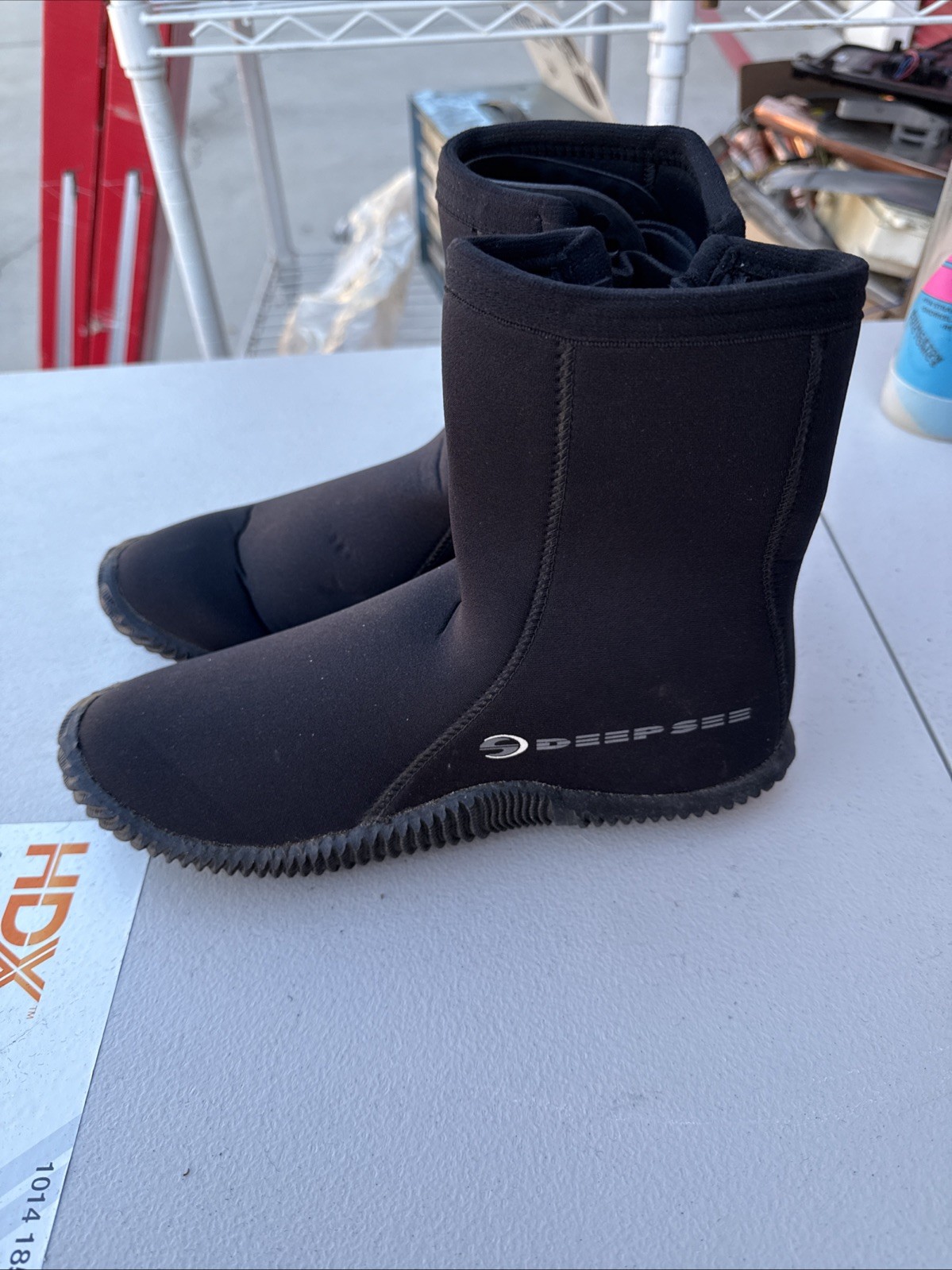 Deep See Black Zip Up Scuba Shoes Boots Swimming Diving Sea Mens Size 9