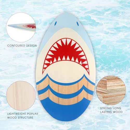 HQO LOVL 35 inch Skim Board for Kids Adults Wooden Skim Boards with High shark