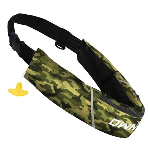 Manual Inflatable Belt Pack, Adults Swim Jacket with One Size Army Green