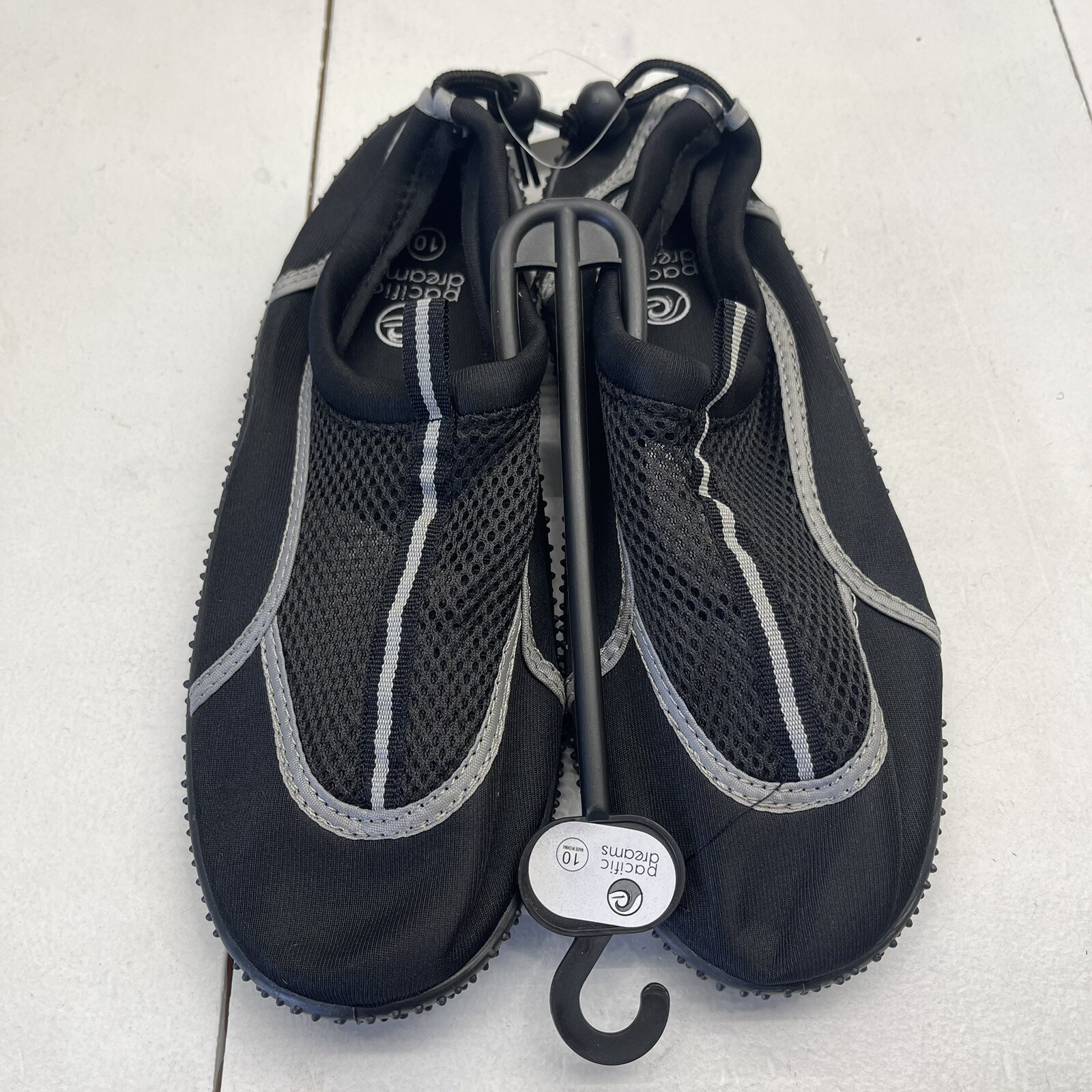 Pacific Dreams Black & Gray Unisex Adults Water Shoes Size 10