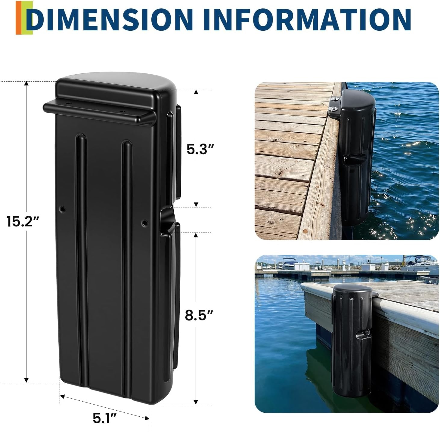 2PCS Dock Bumpers Boat Dock Bumpers Marine Fenders for Edge or Side
