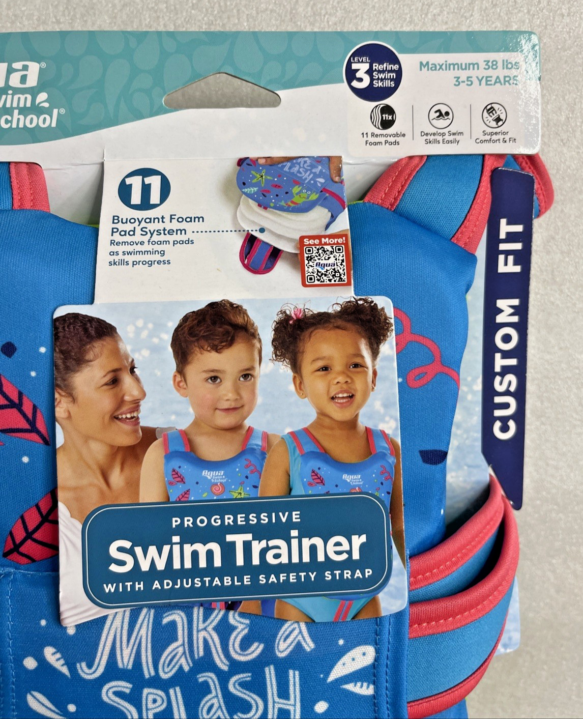 Aqua Swim School Progressive Swim Trainer w/ Adjustable Strap 3-5 Years Level 3