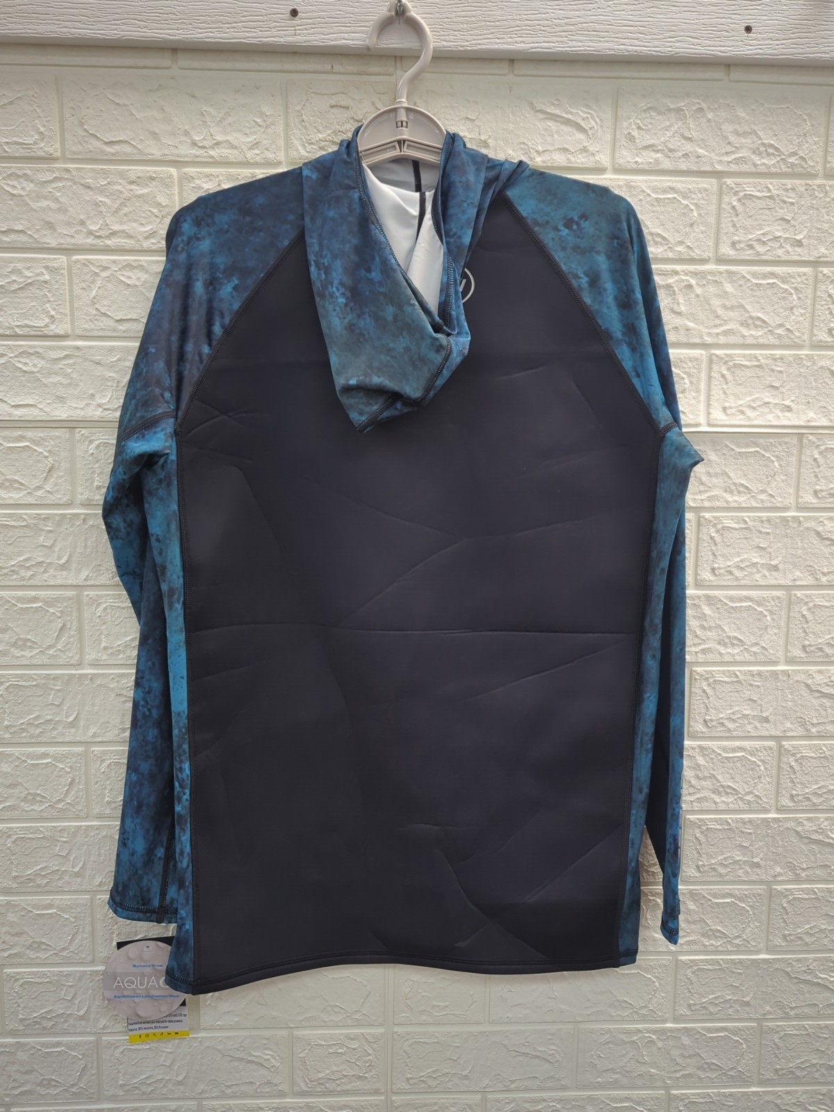 New Cressi Cobia Blue Hunter Rash Guard Hooded Mens Size Large
