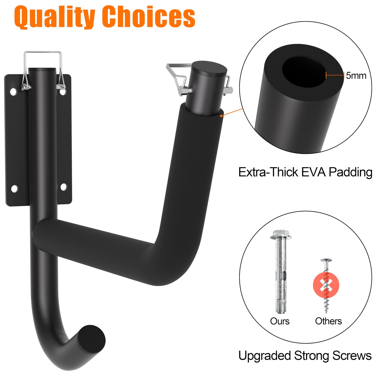 Kayak Wall Rack 2 Pack, Heavy Duty Kayak Hooks for Garage Wall Mount Storage,…
