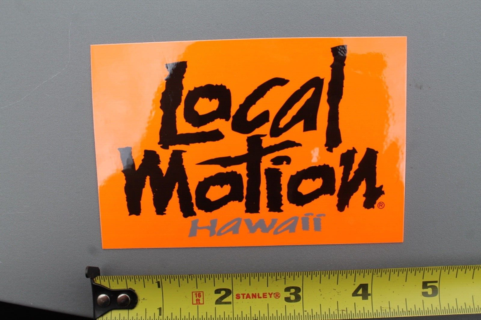 LOCAL MOTION Hawaii Surf Neon Orange Black OG 80’s LM2 Vintage Surfing STICKER