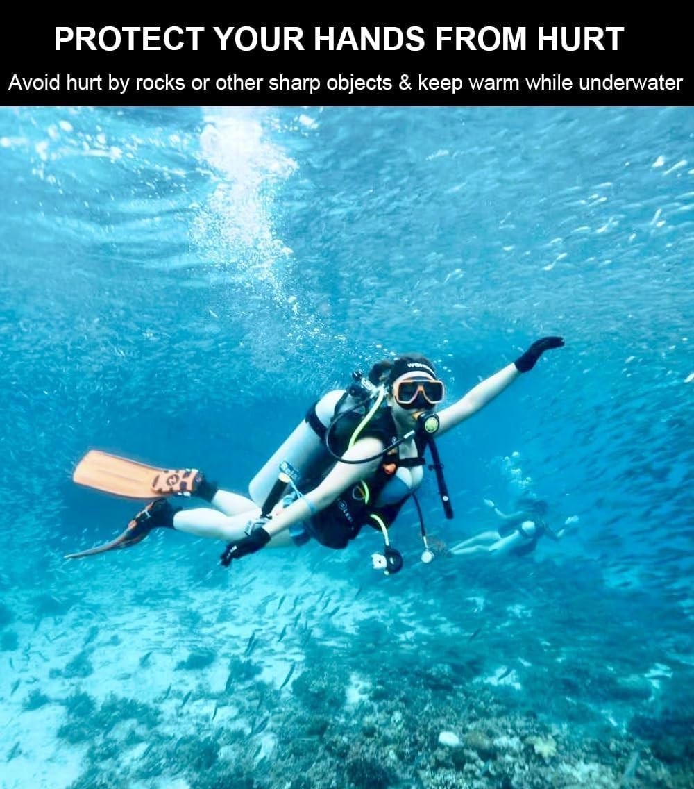 3mm Neoprene Diving Gloves Dive Gloves, Anti Slip Pool Glove Waterproof Fishi…