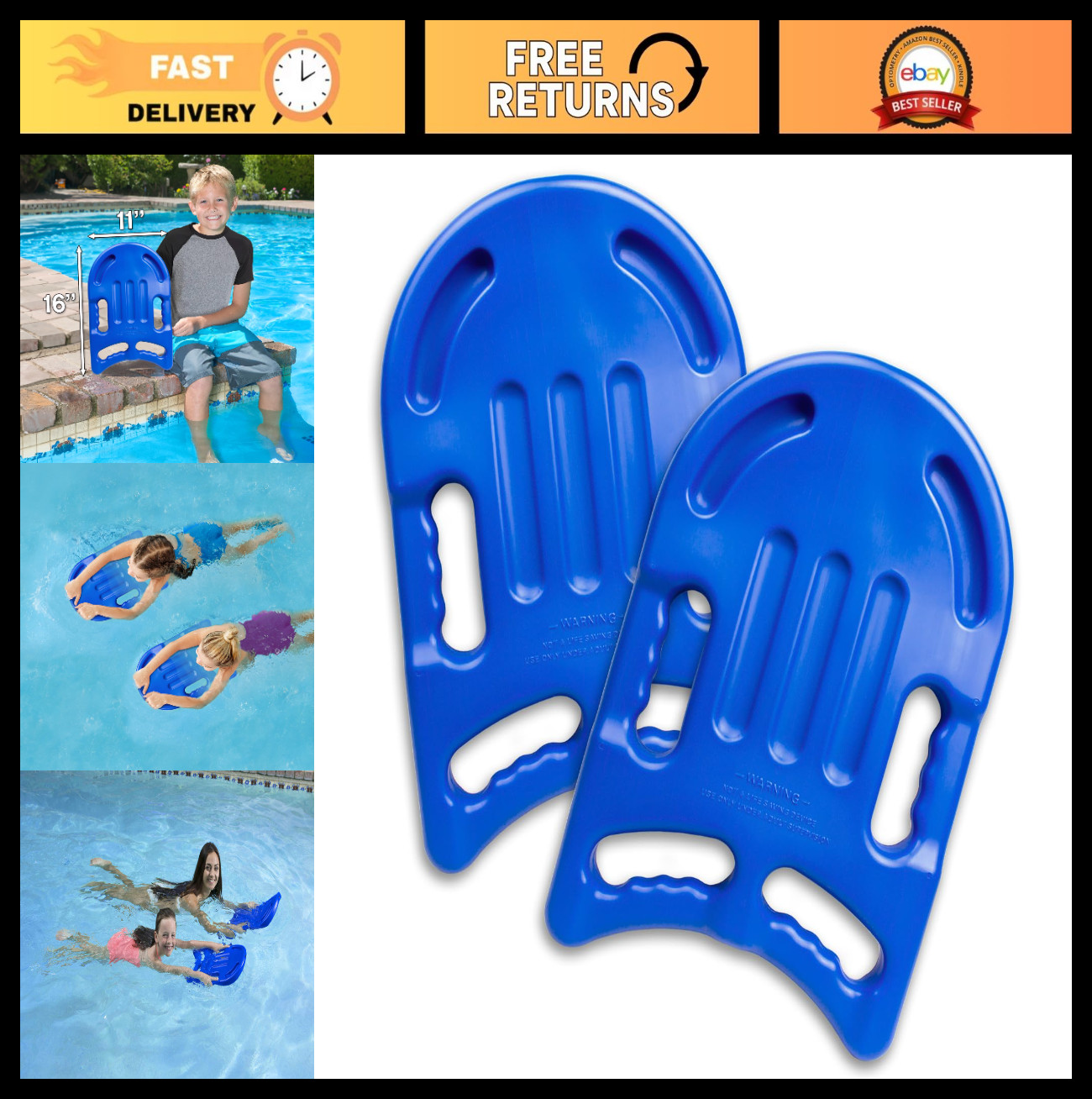 Advanced Kickboard Swim Trainer – Pool Float, Swim Aid for Kids & Adults
