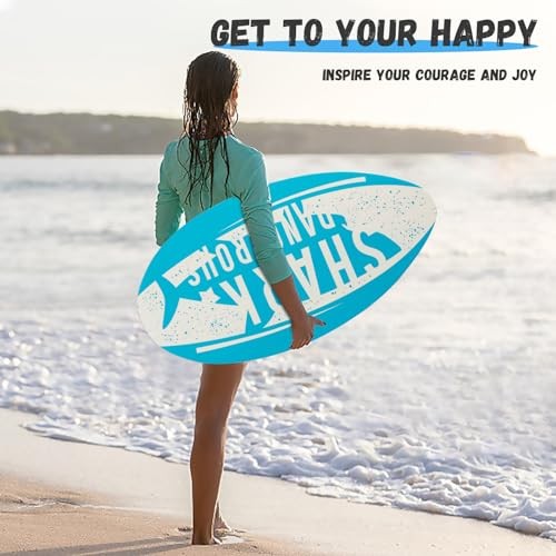 Skimboard 35 Inch Skim Boards for Beach Adults ＆ Kids, High Gloss Blue shark