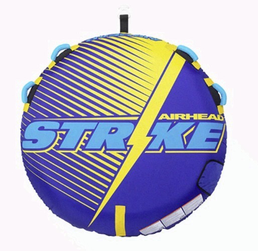 AIRHEAD Strike 1 Rider Towable Tube for Boating 54 Inch Deck Tube Nylon PVC Blue