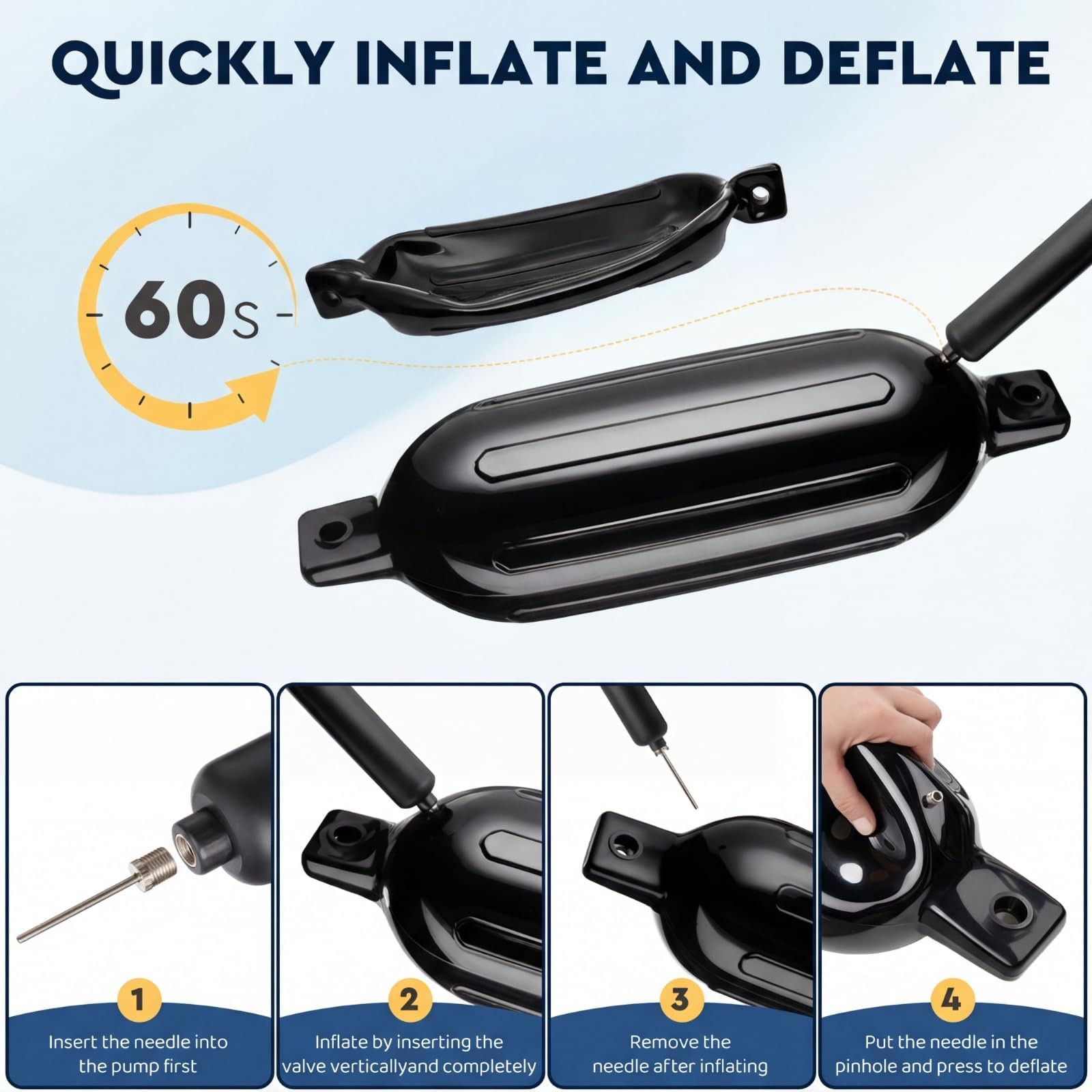 DaisyInner 4 Pack Boat Bumper for Docking Inflatable Boat Fenders with 4 Boat…