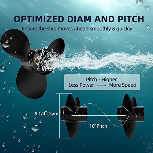 9 1/4×10 Aluminum Boat Outboard Propeller for BRP Johnson Evinrude OMC Stern