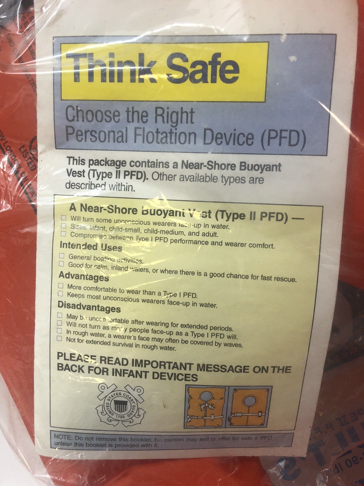 KENT BUOYANT LIFE VEST TYPE II P.F.D ADULT U.S COAST GUARD APPROVED Over 90 LBS