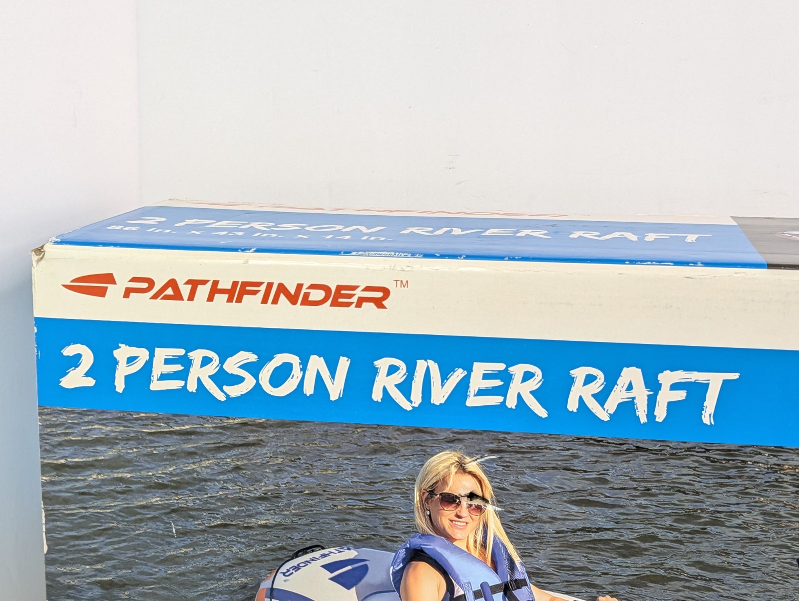 Pathfinder 4 Person Inflatable Raft Boat Pump 2 Oars Kayak River Rafting Beach