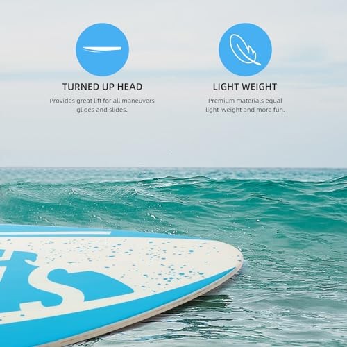 Skimboard 35 Inch Skim Boards for Beach Adults ＆ Kids, High Gloss Blue shark