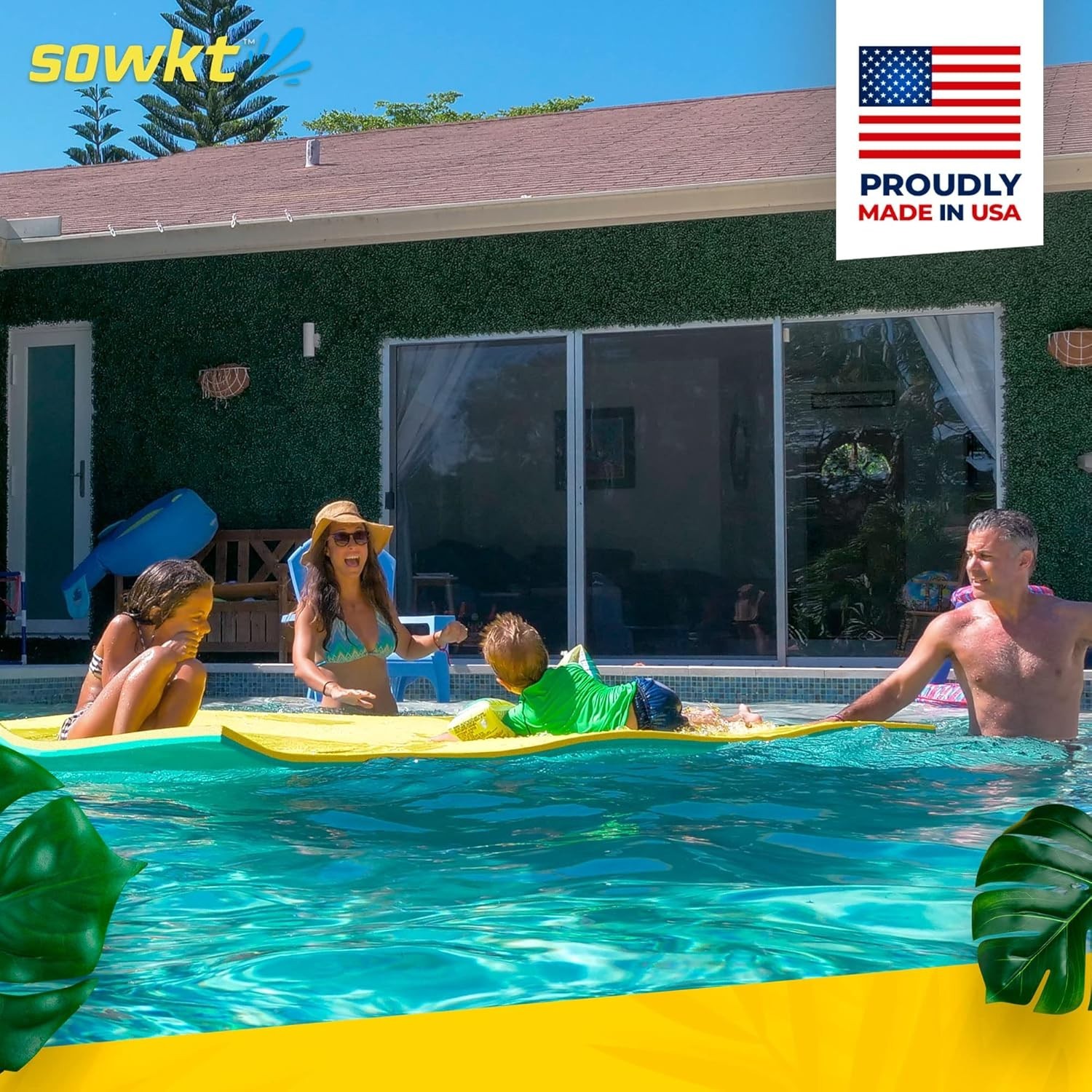 SOWKT® Made in USA Premium Floating Mat for Lakes & Pools, Extra Large Lily Pads