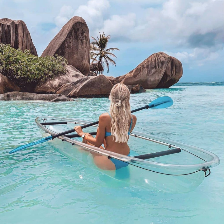 Clear Transparent 2 Person 11ft. Kayak Canoe With Colorful LED Lights NEW