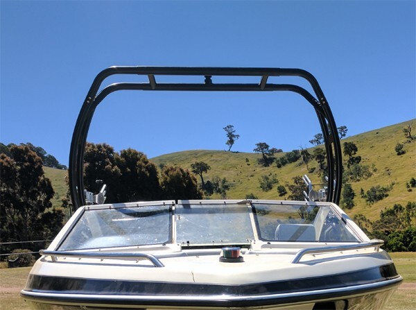 Reborn 2025V LaunchX Forward-Facing Wakeboard Tower Matt Black W/ Anodized Top